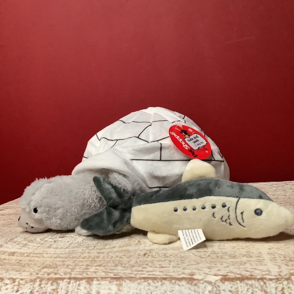 Pet Shoppe Igloo Plush Dog Toy Play Hide & Seek With Seal & Shark. It Cr…
